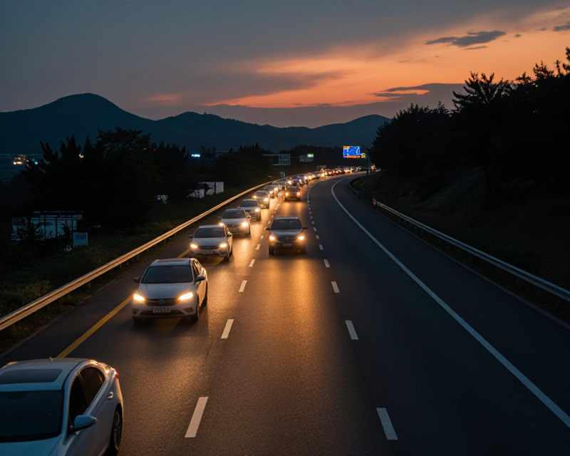 Chuseok Highway Night Scene