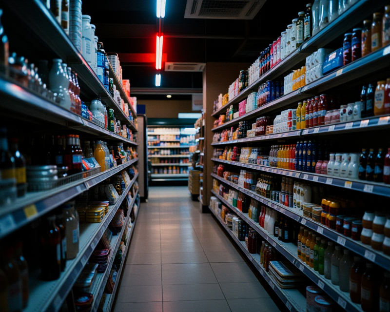 Empty Supermarket Aisle