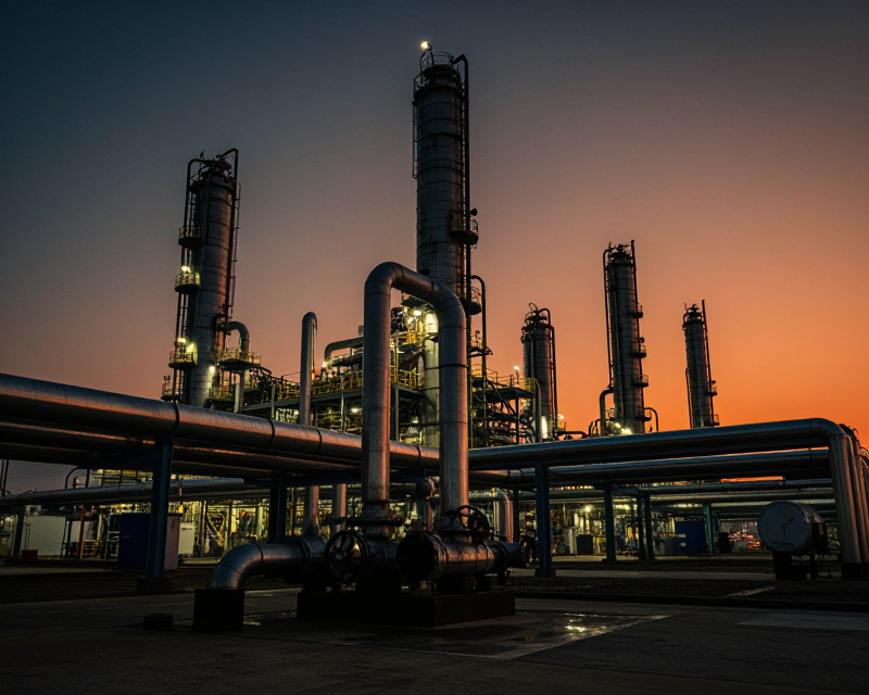 Industrial Refinery at Dusk