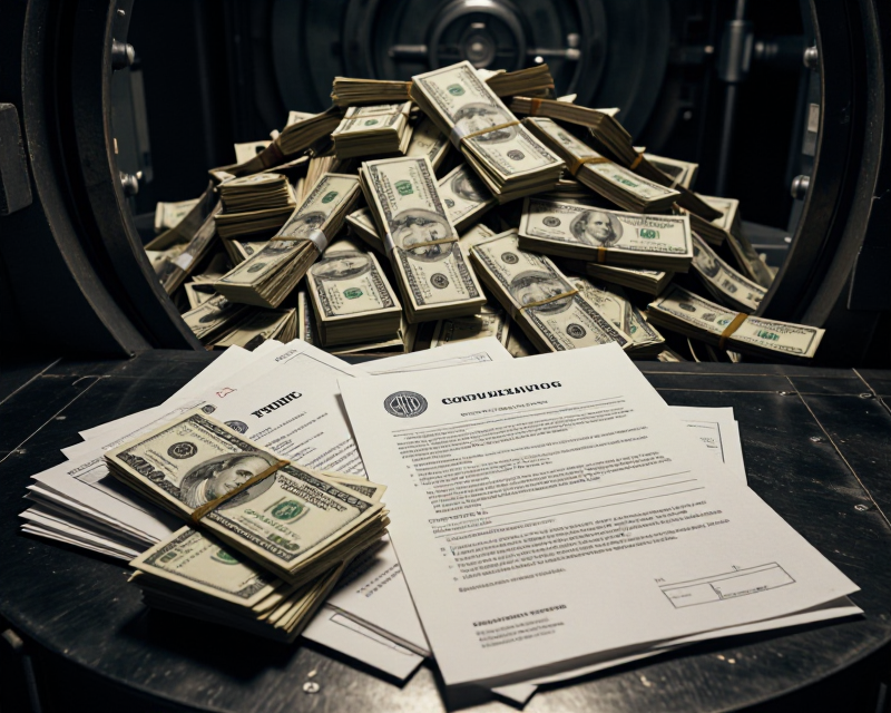 Massive wealth accumulation in a vault