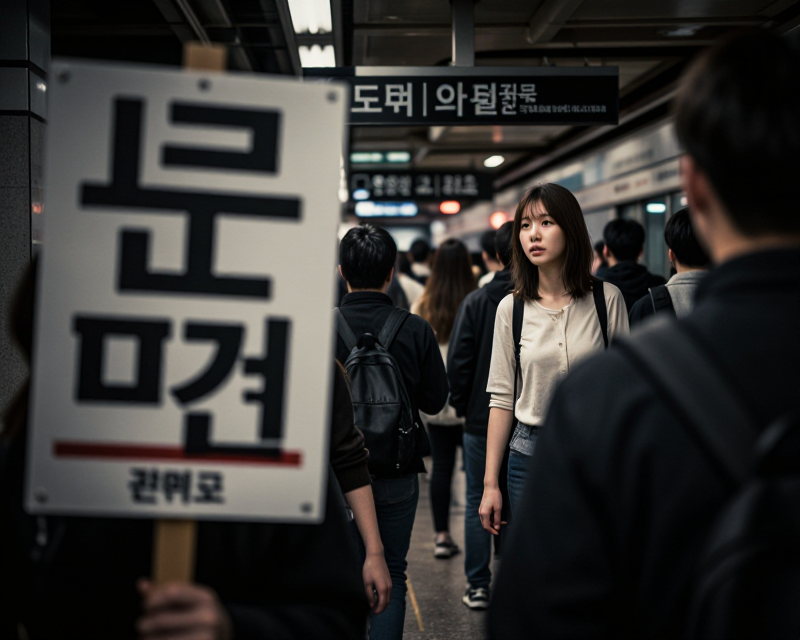 Atmospheric Seoul Subway Protest