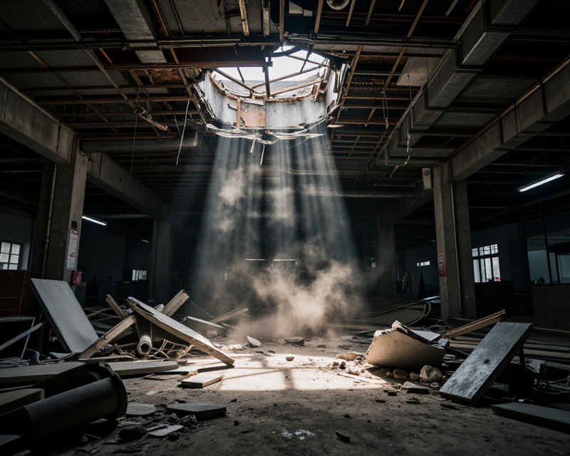 Collapsed Ceiling Scene